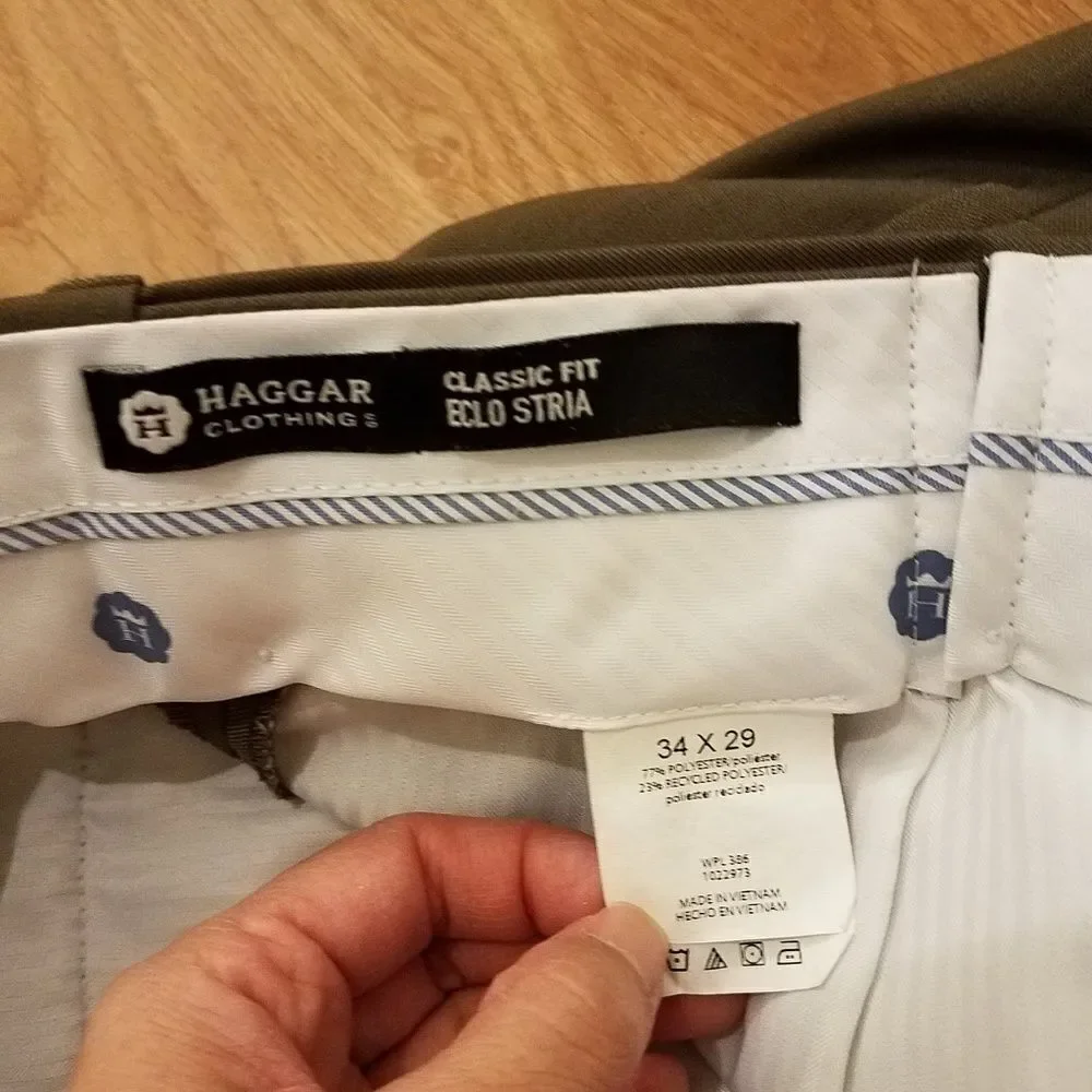NEW Haggar Classic Fit Flat Front Pants sz 34 x 29